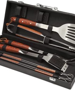 Cuisinart 10-Piece Premium Grilling Set, Grill Accessories Stainless Steel BBQ Tools, Storage Tote for Spatula, Tongs, Grill Brush, and More, Perfect for BBQ, Cookouts, Camping, Tailgates