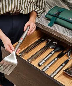 Joseph Joseph GrillOut 3-piece Stainless Steel BBQ Utensil Set, Turner, Tongs & Fork, Retractable for compact storage, Easy-clean 2
