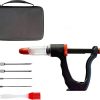 Marinade Injector Syringe Meat Needles, Seasoning Injector,Meat Injector Kit with Case,Injection Brine Marinades for Meat, Turkey, Chicken,Beef,Fish -15ml Barrel Chamber - 4 x 4.4 Inch S/S Needles