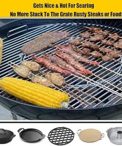 Grill Grates 8835 Replacement for Weber, 22.5 inch Charcoal Grills, Kettle, Gourmet BBQ Stainless Steel Cooking Grate Grids (Metal Grill Grates 8835) 2