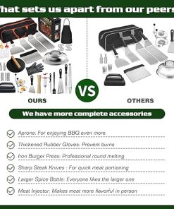 134 Pcs Griddle Accessories Kit, Upgraded Griddle Accessories for Blackstone – Perfect Flat Top Grilling Accessories, Professional Round Melting Dome with Cast Iron Smash Burger Press for Barbecue. 2