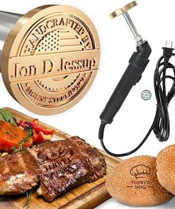 Custom Electric Branding Iron for Burger, Logo Branding Irons Personalized for Food Cake Bread BBQ Meat Coconut, Temperature-Controlled Brass Letters Burning Stamp, BBQ Gifts Grill Accessories