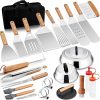 Napoleon Accessory – PRO Stainless Steel 3 Piece Toolset – Premium BBQ Grill Toolset, Cast Stainless Steel, Includes Tongs, Multifunctional Spatula, Basting Brush 4