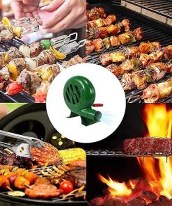 Manual Iron Gear BBQ Blower – Iron Gear Popcorn Fan, Portable Coal Lighter, BBQ Blower with Hand Crank Tool, Metal Fan Blade, for Camping/Outdoor Cooking Barbecue Accessories (Color : 200W) 2