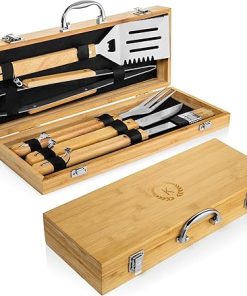 BBQ Toolset Box, Grill Accessaries Carrying Case, Grill Kit Case, Bamboo BBQ Utensil, Barbeque Uttensil, Barbecue Utensil, Barbecue Accessaries, Excellent Gift!