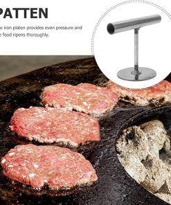 Cabilock Stainless Steel Burger Press Ergonomic Meat Press for Griddle Round Shape and Easy to Clean for BBQ Grilling and Hamburger Shaping 2