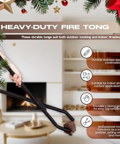 Fire Tongs – Grizzly Grabber Firewood Tongs – Fire Tongs for Fire Pit – Log Grabber Fireplace Tongs Ideal for Campfires, Fireplaces, Fire Pits 2