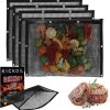 Outdoor Portable BBQ Tool Round Grill Grate Meat Grill Rack Vegetable Mesh Easy to Hold Fish Rack 4