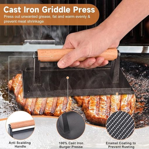 Blackstone 28Pcs Deluxe Griddle Accessories Kit, Grill Tools with 2 Spatulas, Scraper, Burger Press, Oil Pot, Seasoning Box, Tongs - Heavy Duty Flat Top BBQ Set - Image 2