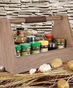 Rico & Plato Mindi Large Gray Wood Barbecue Grill Accessory Caddy | 15 3/4″ L x 7 7/8″ W x 9 7/8″ H 2