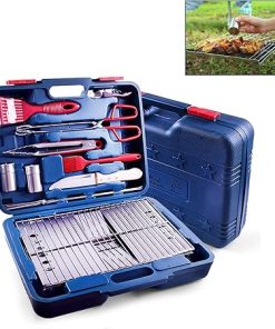 BBQ Grilling Accessories Stainless Steel Grill Tools Set for Barbecue Indoor and Outdoor Portable Folding Grill for Camping Party 2