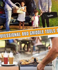 Griddle Accessories Kit, 14PCS Flat Top Grill Set for Blackstone and Camp Chef Griddle, Professional Grilling Accessories BBQ Grill Tools Set, Barbecue Utensil Gifts 2