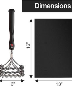 Kona BBQ Grill Mats & Coil Grill Brush – Heavy Duty Non-Stick, BBQ Grill Mats (Set of 2) & Safe/Clean Bristle-Free BBQ Grill Brush – Perfect for Outdoor Grilling & Cleaning 2