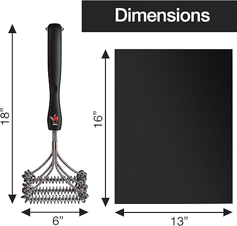 Kona BBQ Grill Mats & Coil Grill Brush – Heavy Duty Non-Stick, BBQ Grill Mats (Set of 2) & Safe/Clean Bristle-Free BBQ Grill Brush – Perfect for Outdoor Grilling & Cleaning 2 Kona BBQ Grill Mats & Coil Grill Brush - Heavy Duty Non-Stick, BBQ Grill Mats (Set of 2) & Safe/Clean Bristle-Free BBQ Grill Brush - Perfect for Outdoor Grilling & Cleaning - Image 2