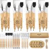 29Pcs Griddle Accessories Kit, Leonyo Flat Top Grill Utensils Tool Set, 18/10 Stainless Steel Spatulas, Griddle Scraper Chopper, Melting Dome, Bacon Press for Teppanyaki Cooking BBQ, Dishwasher Safe 3