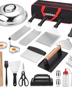128 PCS Griddle Accessories Kit - Premium Flat Top Grill Accessories Set for Blackstone & Camp Chef, Stainless Steel BBQ Tool Utensils Gift Grilling Set for Lover Outdoor Men Women dad