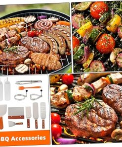 POPETPOP 1Set BBQ Tools Kit for Outdoor Grilling Portable Barbecue Utensils Lightweight and Durable for Family and Friends Gatherings 2