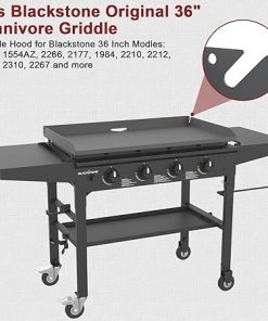 Upgrade Hinged Lid for Blackstone 36 Inch Omnivore Griddle 1554 2266 2177 1984 2210 2212 Griddle Hard Cover, Grill Hood Flat Top with Thermometer for Blackstone 5856 2