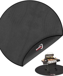 DocSafe 60 x 60 inches Round Under Grill Mat,Large 4 Layers Fire Pit Mat,Fireproof Mat Heat Insulated Protector for Deck,Patio,Grass,Smoker,BBQ,Reusable Oil-Proof and Waterproof Indoor Fireplace Pad