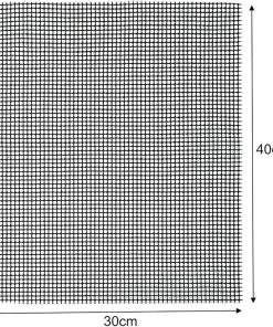 BBQ Non-Stick Grid Shape BBQ Mat Cooking Grilling Sheet Liner Vegetable Grill Mats Barbecue Supplies Tools Accessories(40x30cm 1Pcs) 2