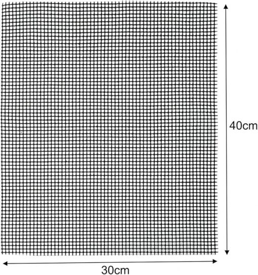 BBQ Non-Stick Grid Shape BBQ Mat Cooking Grilling Sheet Liner Vegetable Grill Mats Barbecue Supplies Tools Accessories(40x30cm 1Pcs) - Image 2