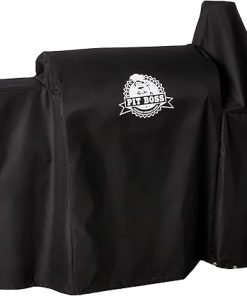 Pit Boss Grills 73821 Pit Boss Deluxe and 820 Pro Series Pellet Grill Cover, PB820D, Black & Grills Soft Touch 3 Piece Tool Set, Stainless 2