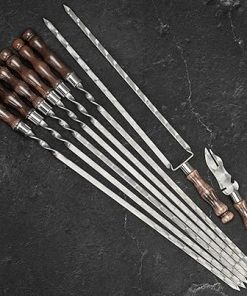 Outdoor Grill Barbeque Grill Accessories – Grill Skewers Set with Case – Premium Barbecue Tool Sets Grilling Supplies – Outdoor Grilling Accessories BBQ Supplies – Set Asgard Light Brown 2