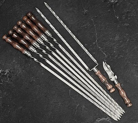 Outdoor Grill Barbeque Grill Accessories – Grill Skewers Set with Case – Premium Barbecue Tool Sets Grilling Supplies – Outdoor Grilling Accessories BBQ Supplies – Set Asgard Light Brown 2 Outdoor Grill Barbeque Grill Accessories - Grill Skewers Set with Case - Premium Barbecue Tool Sets Grilling Supplies - Outdoor Grilling Accessories BBQ Supplies - Set Asgard Light Brown - Image 2