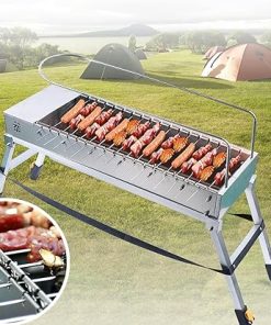 Automatic Rotating Grill Portable USB Electric Barbecue Grill Automatic Flip Folding Barbecue Stove Stainless Steel Rotary Barbecue Machine 10RPM for Camping Garden Outdoor New 2