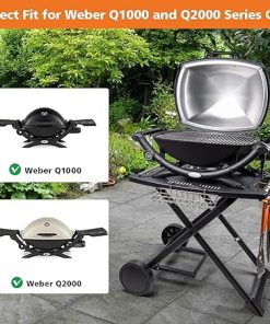 Portable Cart for Weber Q1200, Q1000, Q2200, Q2000, Q2400, Folding Cart for Outdoor BBQ，Portable Stand for Weber Q Series Gas Grills and Ninja Woodfire OG700 Series 2