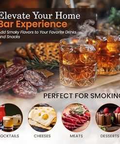 Bon Apperoo™ 2-Glass Culinary Smoker Box with Torch | Portable Cold Food and Cocktail Infuser | Indoor Whiskey and Bourbon Smoking Kit | Ideal for Drinks and Charcuterie | Butane Not Included 2