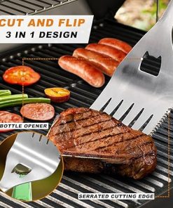 POLIGO 5PCS BBQ Grill Accessories Set in Carrying Bag Bundle with Safe Stainless Steel Wire Grill Brush and Scraper for All Barbecue Grills – Grilling Set Ideal Christmas Birthday Gifts for Men Dad 2