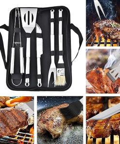 BBQ Grill Accessories Set, 5PCS Grilling Utensils Tools Set, Stainless Steel BBQ Tools Gift for Barbecue, Camping 2