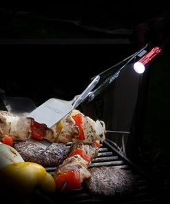 BBQCroc 3-in-1 Barbecue Tool 21-inch – Extra Light and Long Tongs, Spatula and Grill Scraper (Black) (21 inch with Flashlight) 2