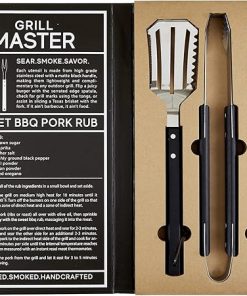Santa Barbara Design Studio Gift Set Kitchen Essentials TableSugar Black and White Cardboard Book Gift Box, 3-Pieces, Licensed To Grill BBQ Tools 2