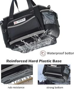 Large Grill Caddy with Lid with Adjustable Dividers, BBQ Outdoor Organizer Bag, Picnic Camping Utensil Caddy, Tailgating Essentials, Grill Gifts for Father’s Day 2