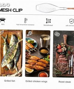 CANIGHT Bbq Outdoor Grill Net 2 Pcs Iron Grilled Net Wooden Handle Fish Barbecue Basket Barbecue Grill Rack Camping Bbq Tool 2