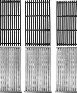 SafBbcue G533-2200-W1 G533-0009-W1 Cast Iron Grill Grates & Infrared Emitter Replacement for Charbroil Infrared Grills 463242716 463242715 463276016 466242715 466242815 463257520 463255721 Grill Parts