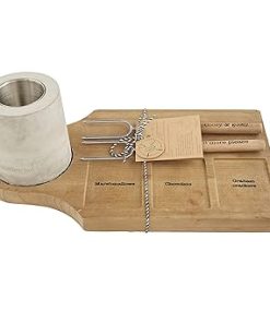Mud Pie S'More Roasting Maker Board Set, Board 8 1/2" x 15" | Skewer 15" | Pit 4" Dia