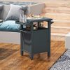 Domi Grill Carts Outdoor with Wheels, Metal Portable Table with Storage Cabinet for Outside,BBQ Cart Prep Table for Deck,Patio,Backyard(Gray)
