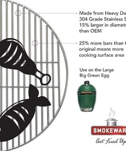 Stainless Steel Grill Grate – Compatible with Large Big Green Egg, Heavy Duty Gauge, 18 inches 2