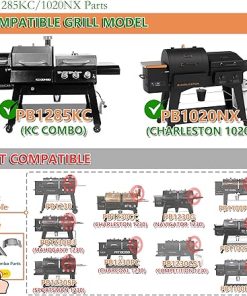 PB1285KC Combo Grill Replacement Parts, Flame Broiler Slide Cover & Bottom for Pit Boss Accessories, Pitboss Heat Deflector Diffuser for Pit Boss Platinum KC Combo/Charleston 1020 Combo Pellet Smoker 2