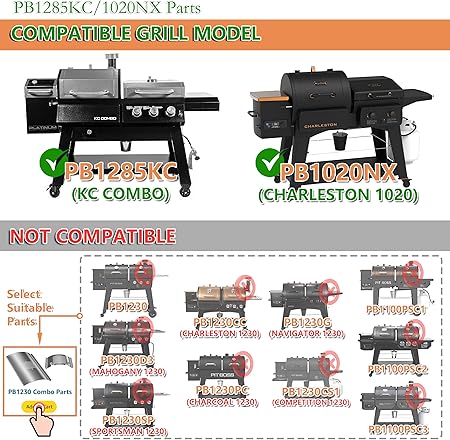 PB1285KC Combo Grill Replacement Parts, Flame Broiler Slide Cover & Bottom for Pit Boss Accessories, Pitboss Heat Deflector Diffuser for Pit Boss Platinum KC Combo/Charleston 1020 Combo Pellet Smoker 2 PB1285KC Combo Grill Replacement Parts, Flame Broiler Slide Cover & Bottom for Pit Boss Accessories, Pitboss Heat Deflector Diffuser for Pit Boss Platinum KC Combo/Charleston 1020 Combo Pellet Smoker - Image 2