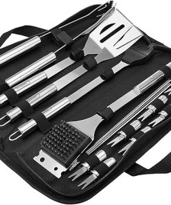 Farberware BBQ Tool Set with Carrying Case, 18 Piece, Stainless Steel