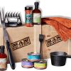 Man Crates Pit Master Barbecue Crate – The Ultimate BBQ Gift for Men – Includes Meat Claws, Barbecue Rub, Sauces, Leather Gloves & More – Ships in A Sealed Wooden Crate with A Laser-Etched Crowbar