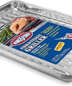 Kingsford Grilling Fish and Veggie Aluminum Grill Liners|Premium BBQ Liners, Grill Liners Disposable Aluminum, BBQ Accessories, Barbecue Accessories, Kingsford Grill Liners|16" x 11.75" x 0.88", 24 Ct