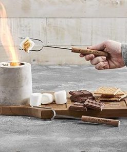 Mud Pie S’More Roasting Maker Board Set, Board 8 1/2″ x 15″ | Skewer 15″ | Pit 4″ Dia 2