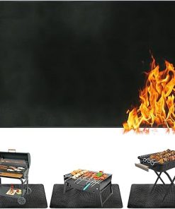 Ogrmar 90 x 52 Inch Under Grill Mats for Outdoor Grill, Indoor Fire Pit/Fireplace Mat, Waterproof Oil-Proof Grill Floor Pads, BBQ Mat Protector for Deck, Patio and Grass (90 * 52 Inch)