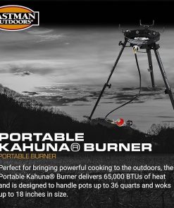 Eastman Outdoors 90411 Portable Kahuna Burner with XL Pot and Wok Brackets with Adjustable and Removable Legs, Black, Pack of 1 2