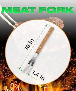 Heavy Duty BBQ Grilling Tools Set of 3 pcs Extra Thick Stainless Steel Spatula, Fork and Tongs Gift Box Package Perfect for Barbecue and Grill Stainless Steel Grilling Kit Smoker 2